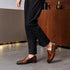 Elegant Genuine Leather Slip-On Oxford Loafers for Men - Formal and Casual Dress Shoes for Office & Career with Pointed Toe Design